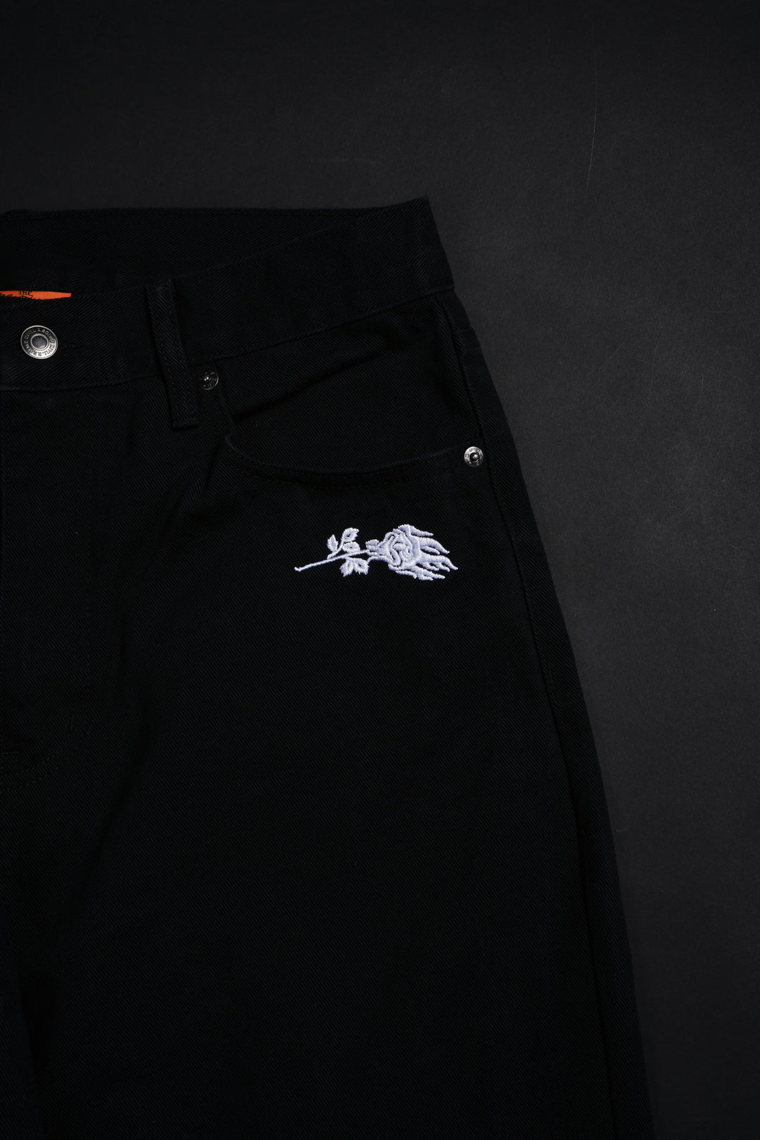 Nightmare Rose Raw Denim Jeans in Black