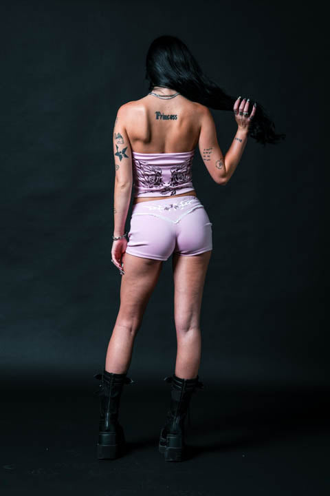 Roses Stamp Pookie Tube Top in Baby Pink