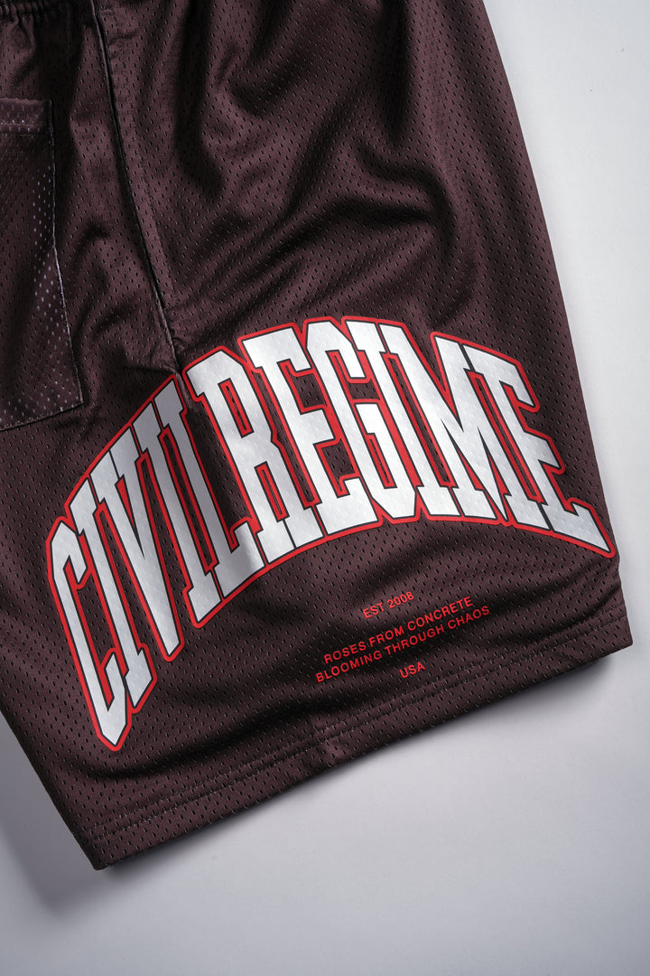 Rose Garden Mesh Shorts in Reaper Brown