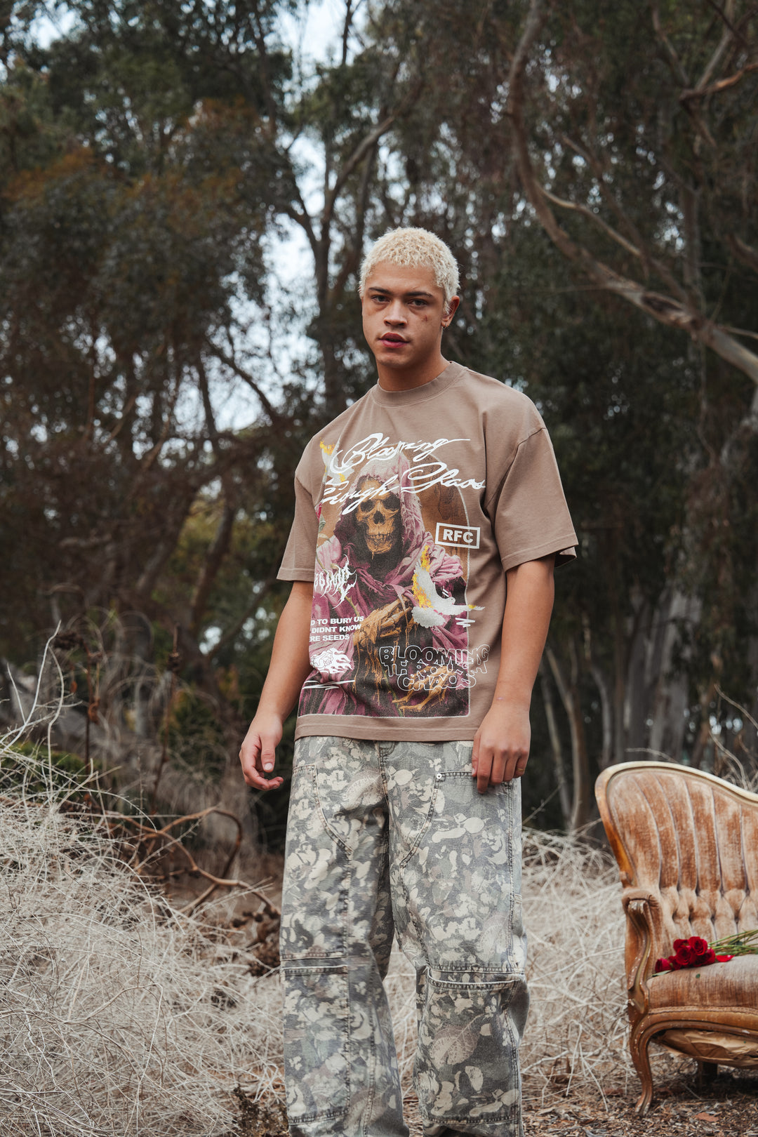 Burn Free Burn Forever American Classic Oversized Tee in Sand