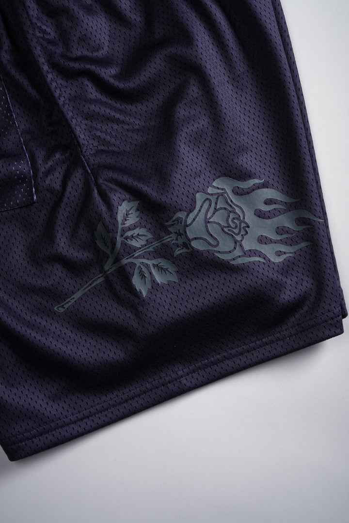 Concrete Rose Mesh Shorts in Future Dusk
