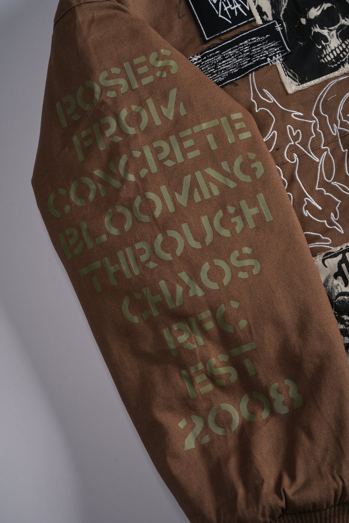 It's Our Time Racing Jacket in Reaper Brown