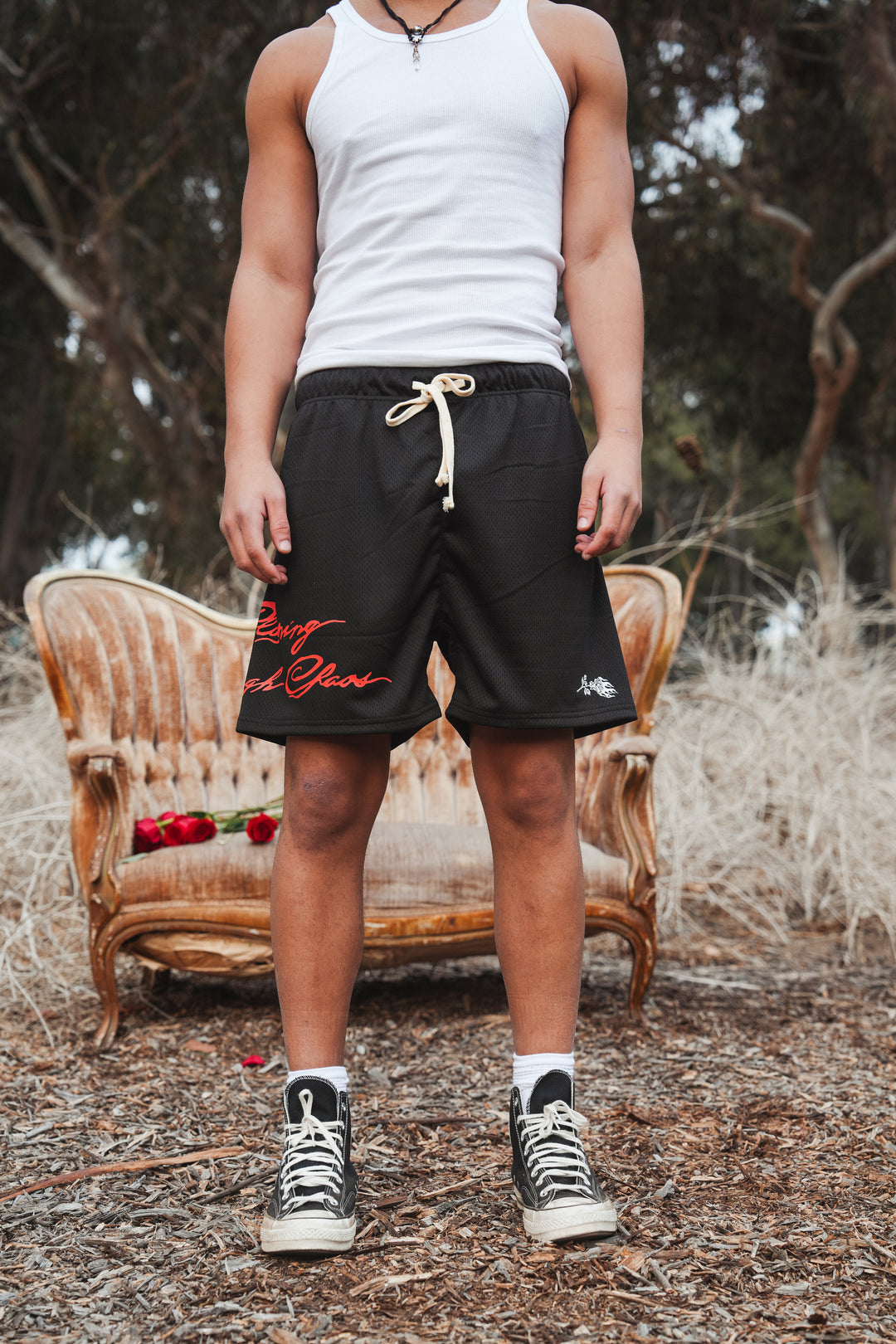 Script Classic Mesh Shorts in Black