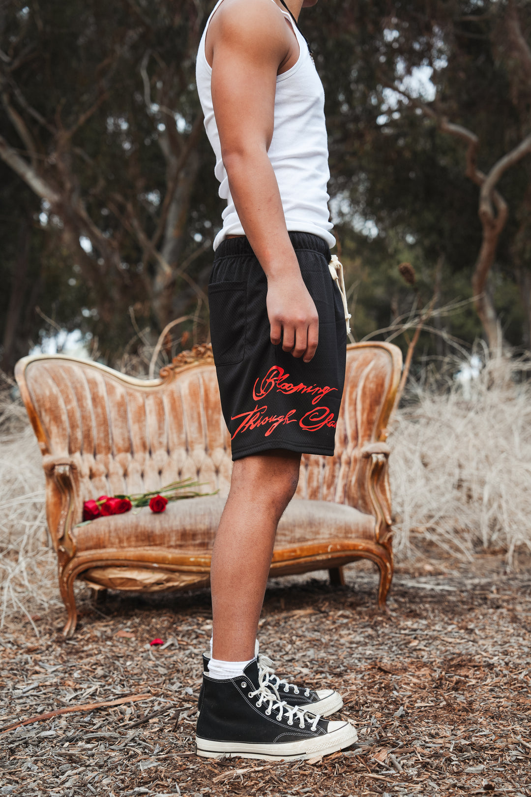 Script Classic Mesh Shorts in Black