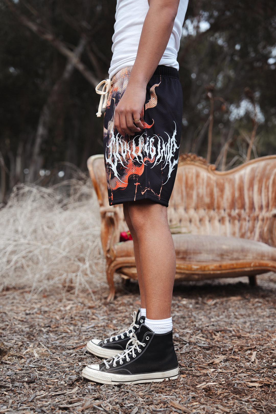 Eternal Burn Mesh Shorts in Black