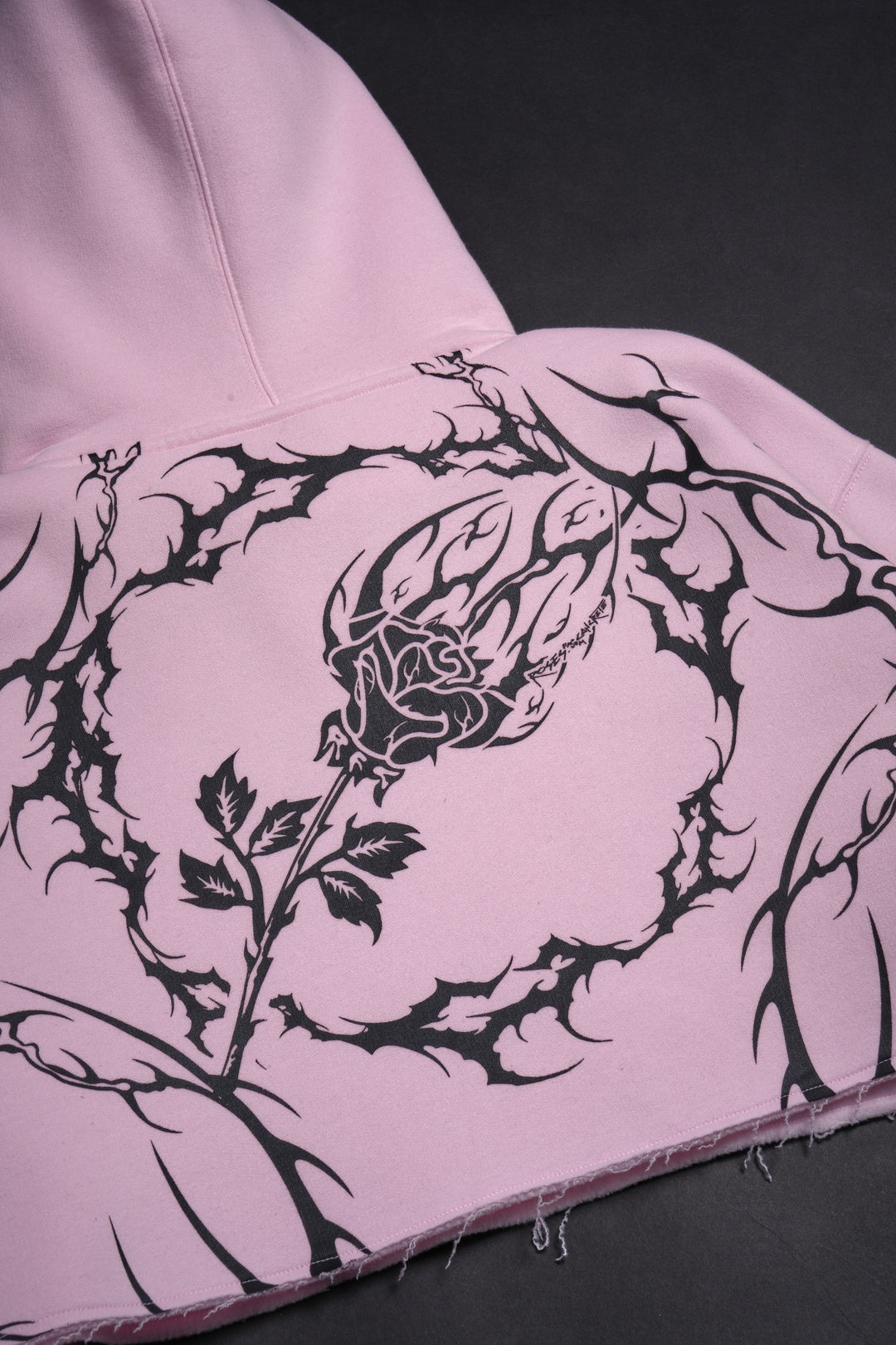 Vines Run Deep Cropped Snap Hoodie in Baby Pink