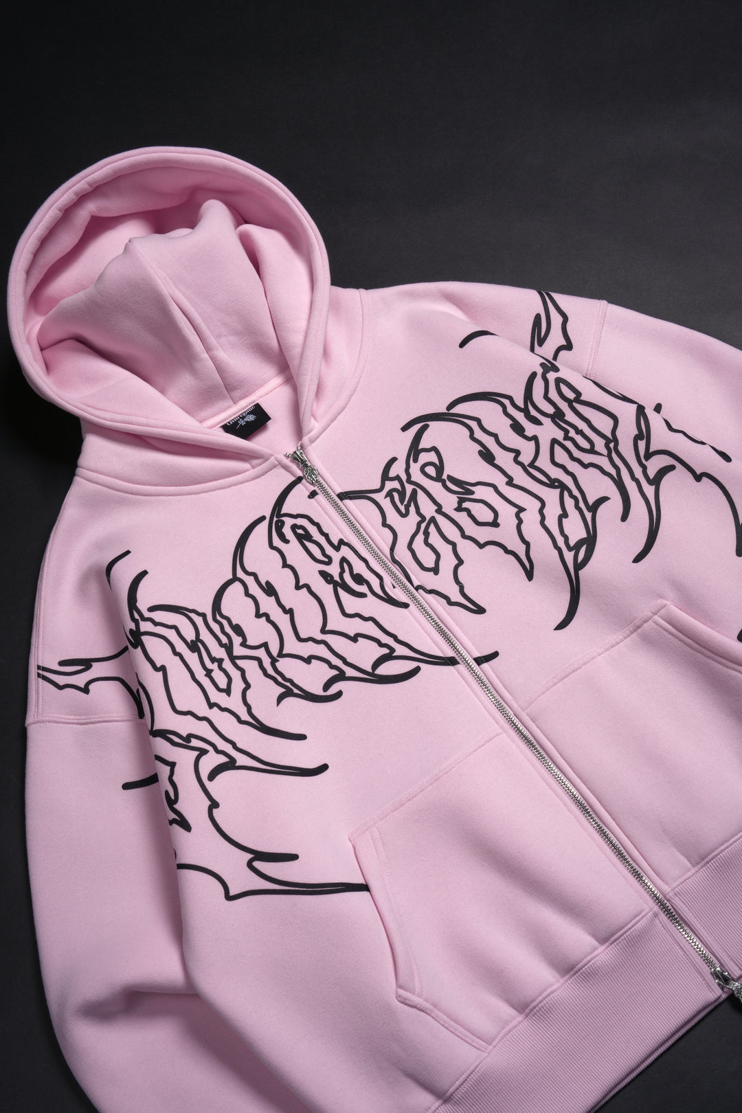 Mega Hesh Core Zip Up Hoodie in Baby Pink