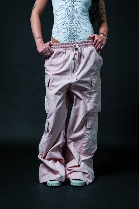 Stacked RFC Ultra Wide Leg Pants in Baby Pink