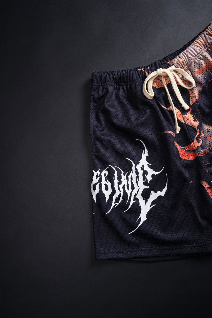 Eternal Burn Mesh Shorts in Black