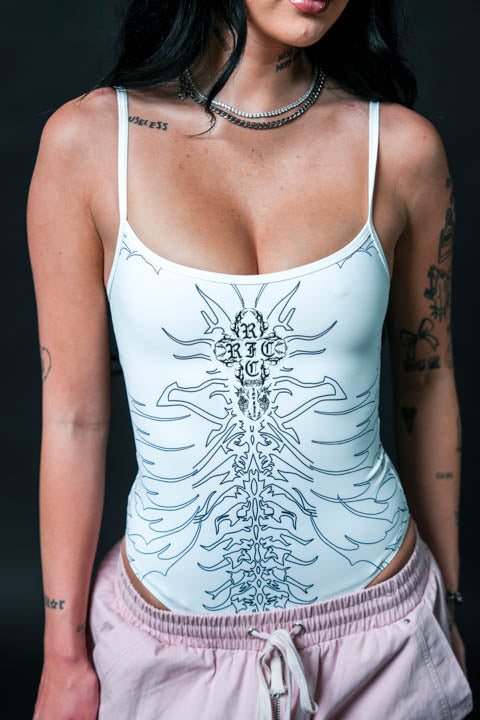 Stacked RFC Pookie Bodysuit in White