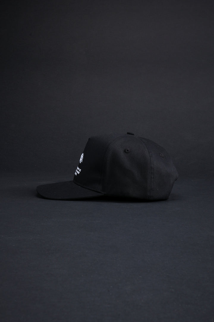 On The Rise 5 Panel Snapback Hat in Black