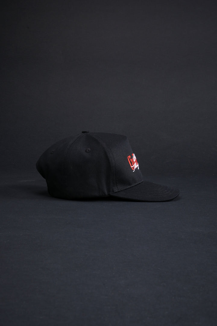 Blooming Through Chaos 5 Panel Snapback Hat in Black