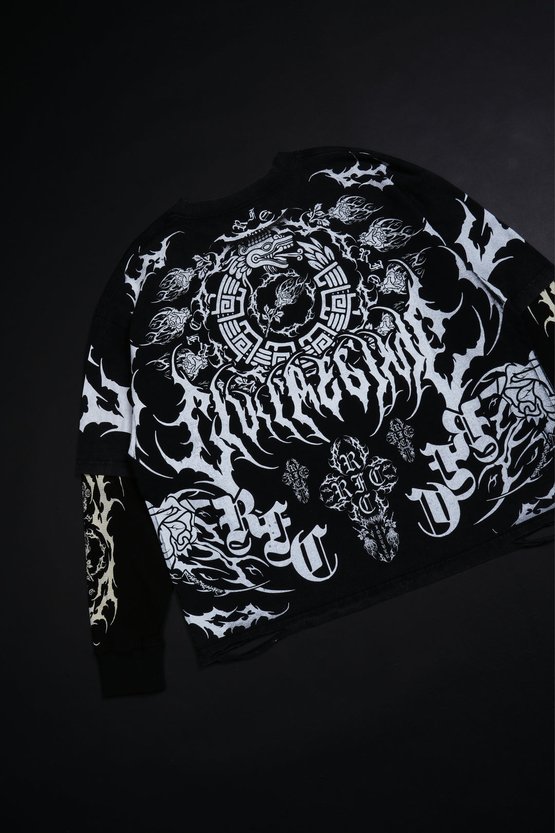 Stone Rose Distressed Twofer in Vintage Black/Charcoal