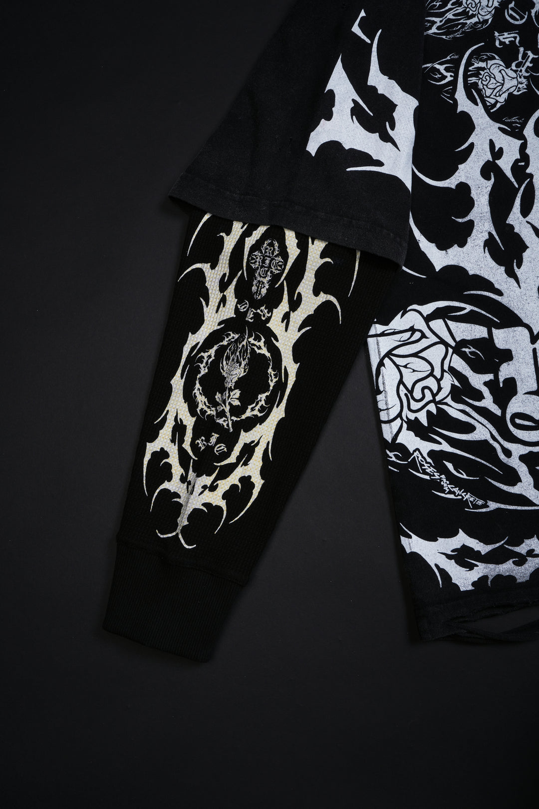 Stone Rose Distressed Twofer in Vintage Black/Charcoal
