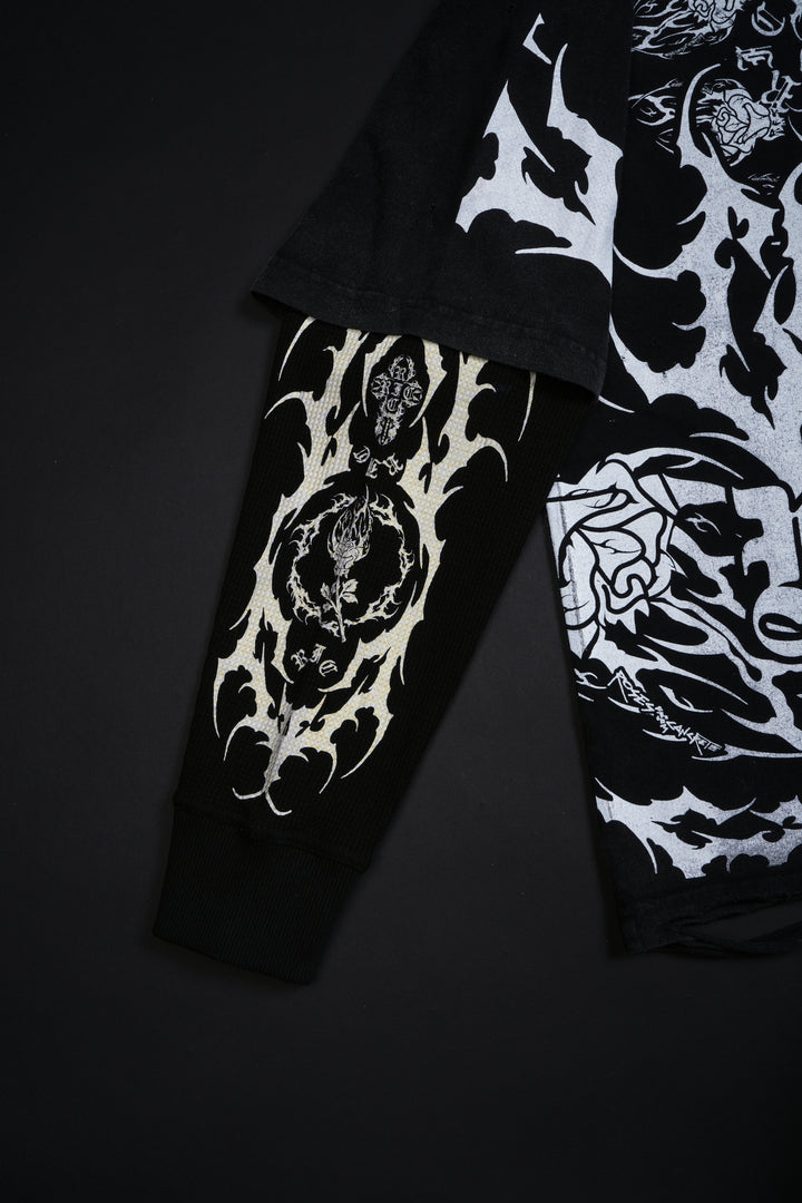 Stone Rose Distressed Twofer in Vintage Black/Charcoal