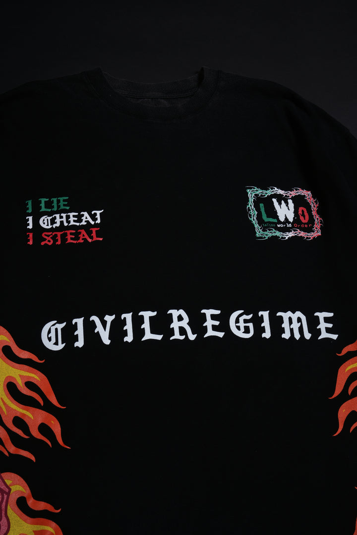 Rose And Rogue American Classic Oversized Tee in Vintage Black
