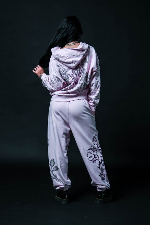 Stone Empire Lounger Sweat Pants in Baby Pink
