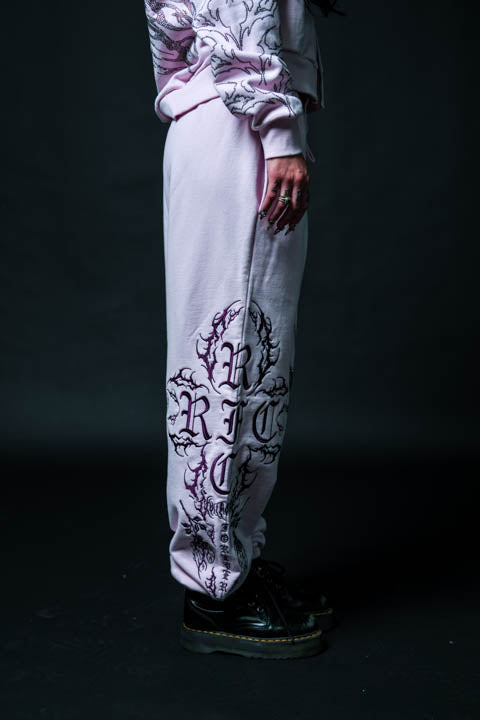 Stone Empire Lounger Sweat Pants in Baby Pink