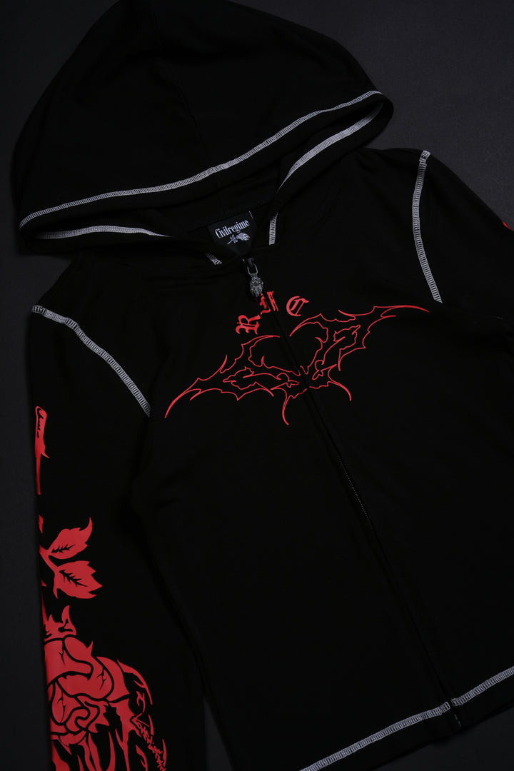 Noir Couture Pookie Zip Up Hoodie in Black