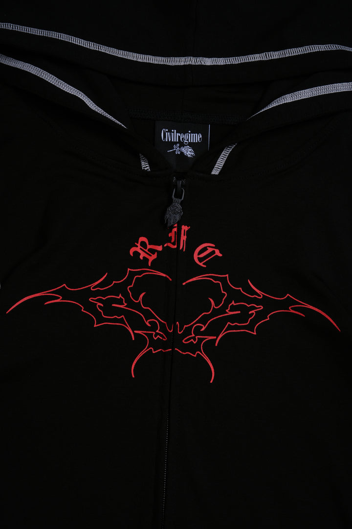 Noir Couture Pookie Zip Up Hoodie in Black