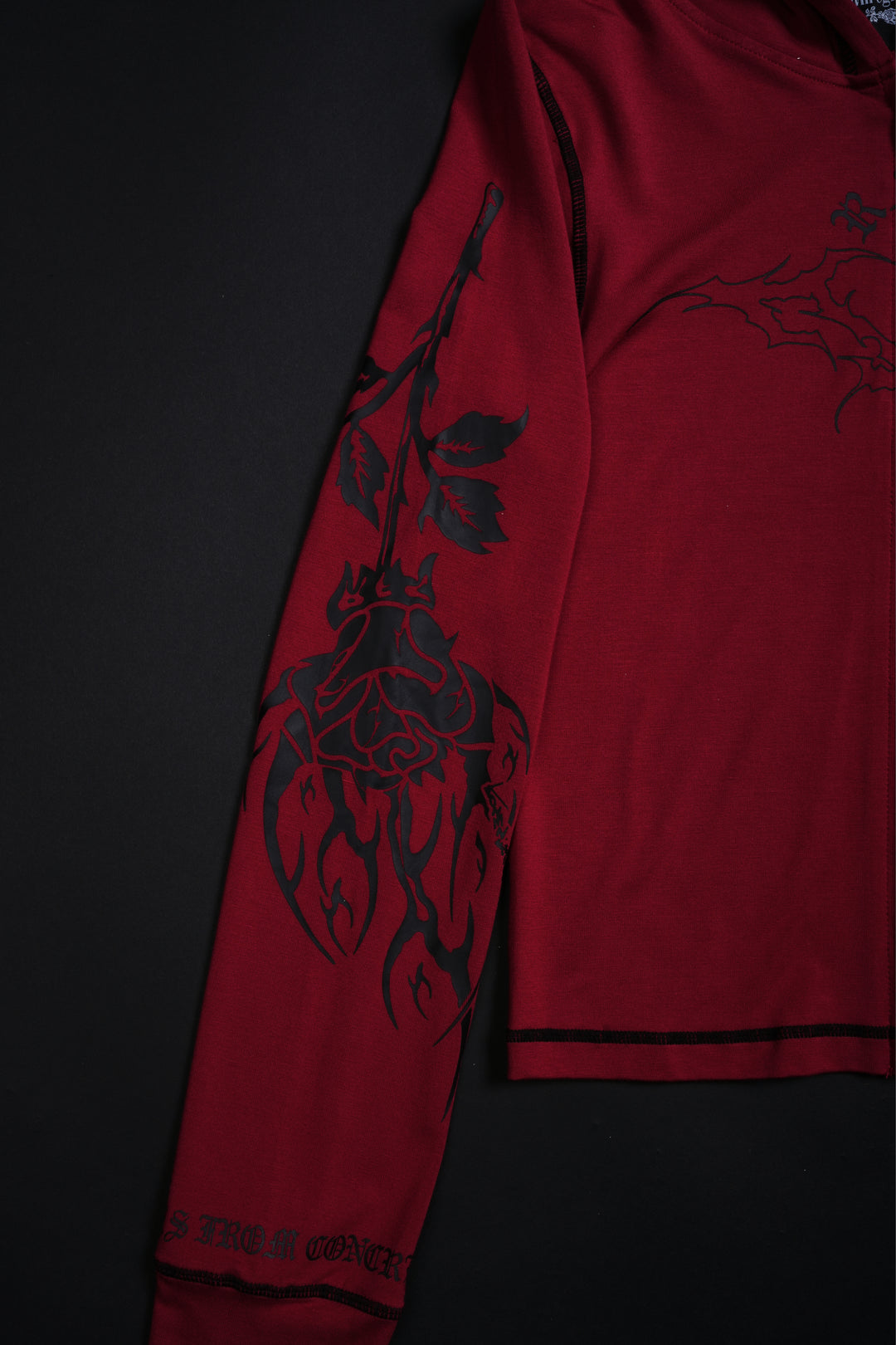 Ruby Couture Pookie Zip Up Hoodie in Burgundy