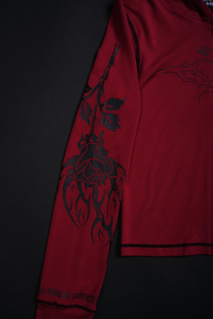 Ruby Couture Pookie Zip Up Hoodie in Burgundy