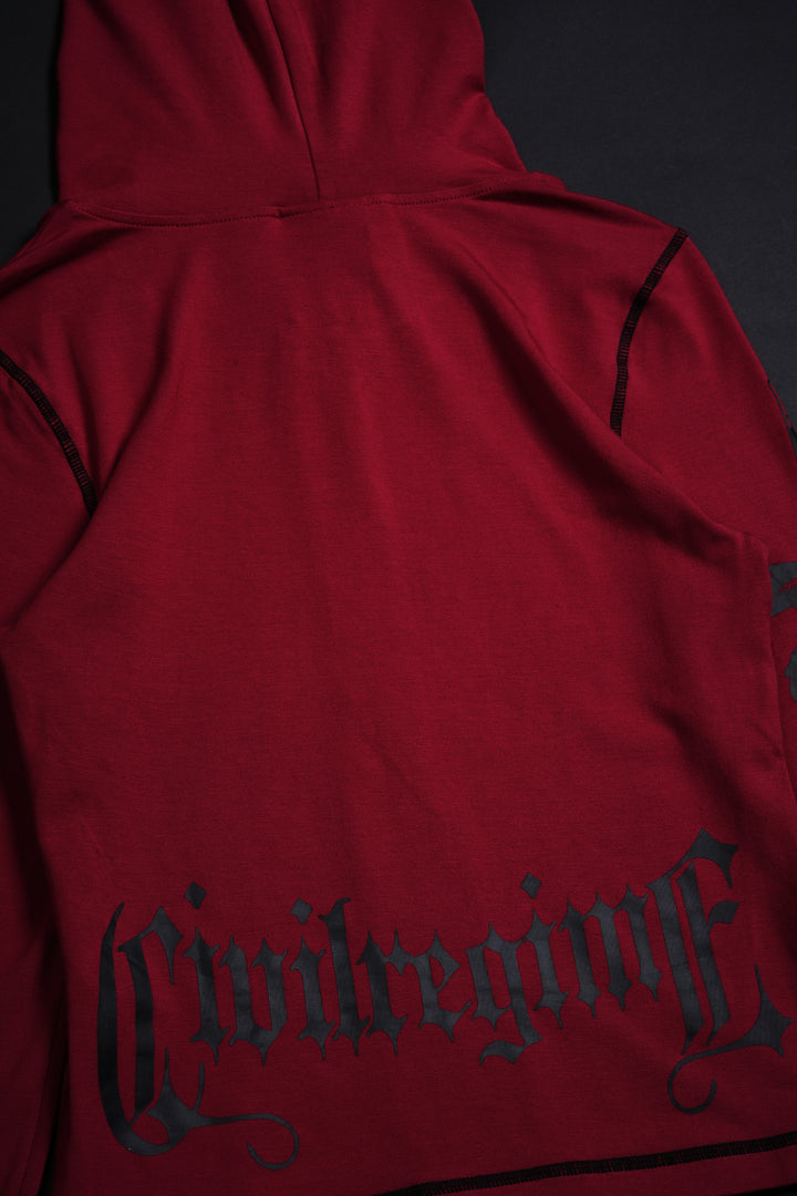 Ruby Couture Pookie Zip Up Hoodie in Burgundy