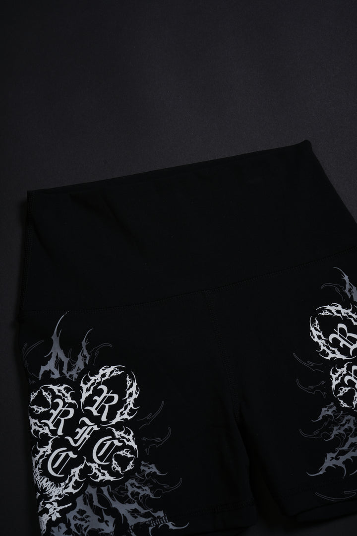Poison Petals Energy Biker Shorts in Black