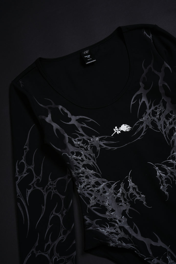 Dark Siren Pookie L/S Bodysuit in Black