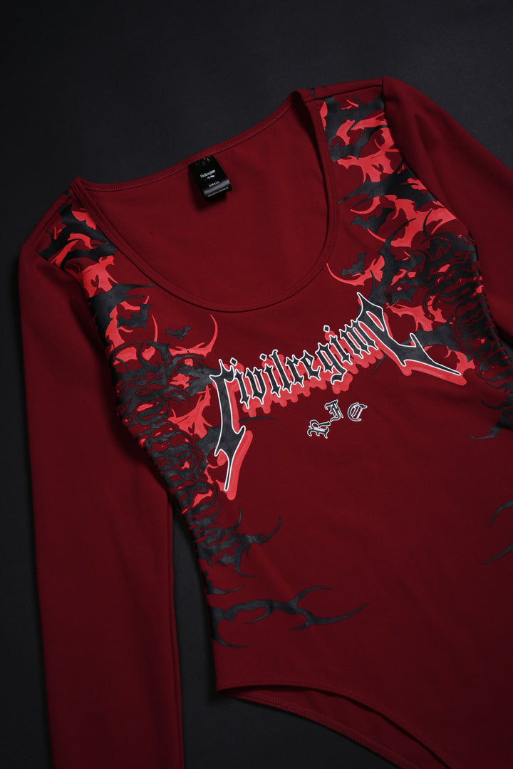Scarlet Thorne Pookie L/S Bodysuit in Radiant Red