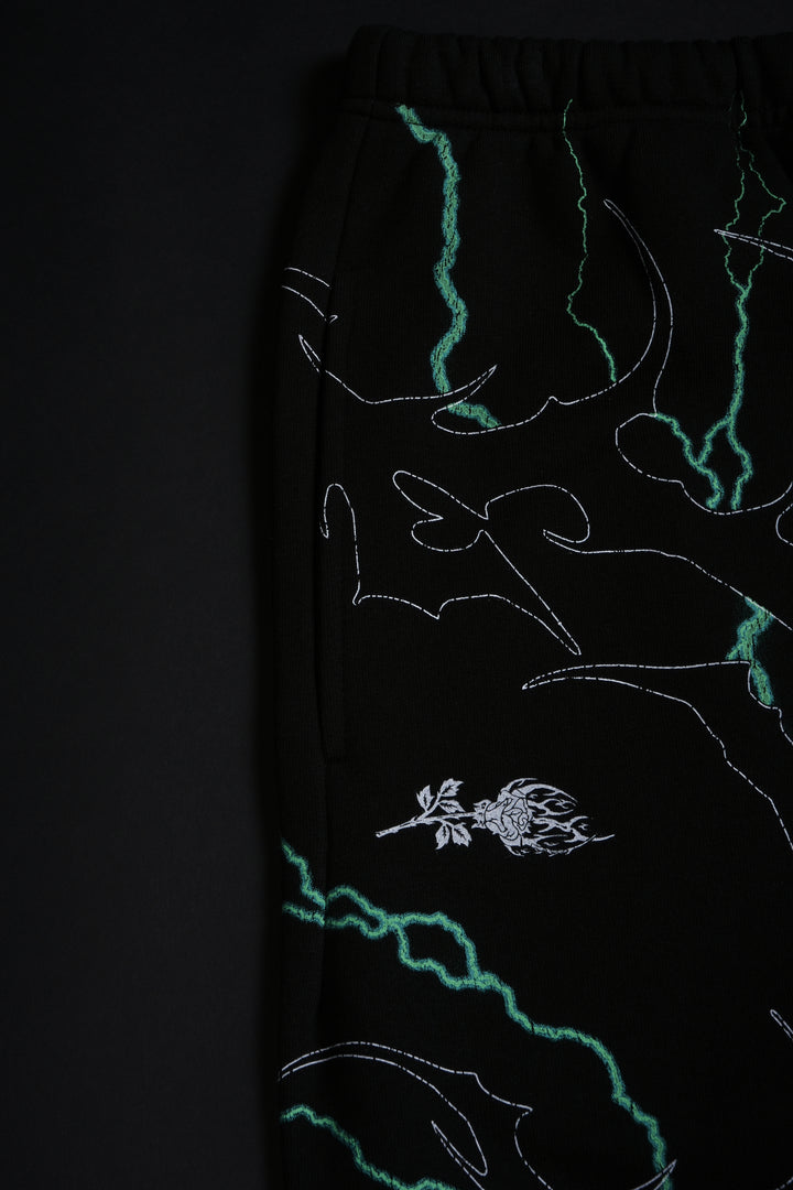 Electric Rage Lounger Sweat Pants in Black