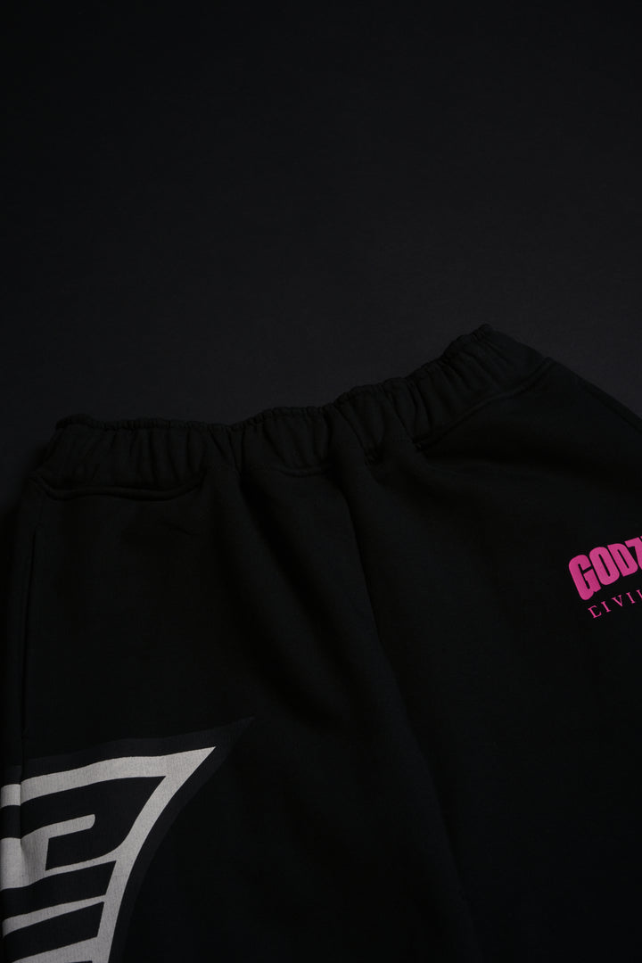 Ultimate Destruction Lowrise Wide Leg Fleece Pants in Black