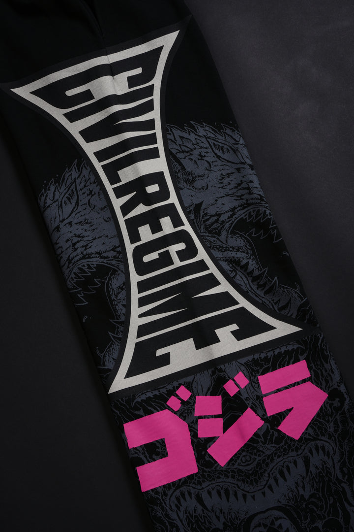 Ultimate Destruction Lowrise Wide Leg Fleece Pants in Black