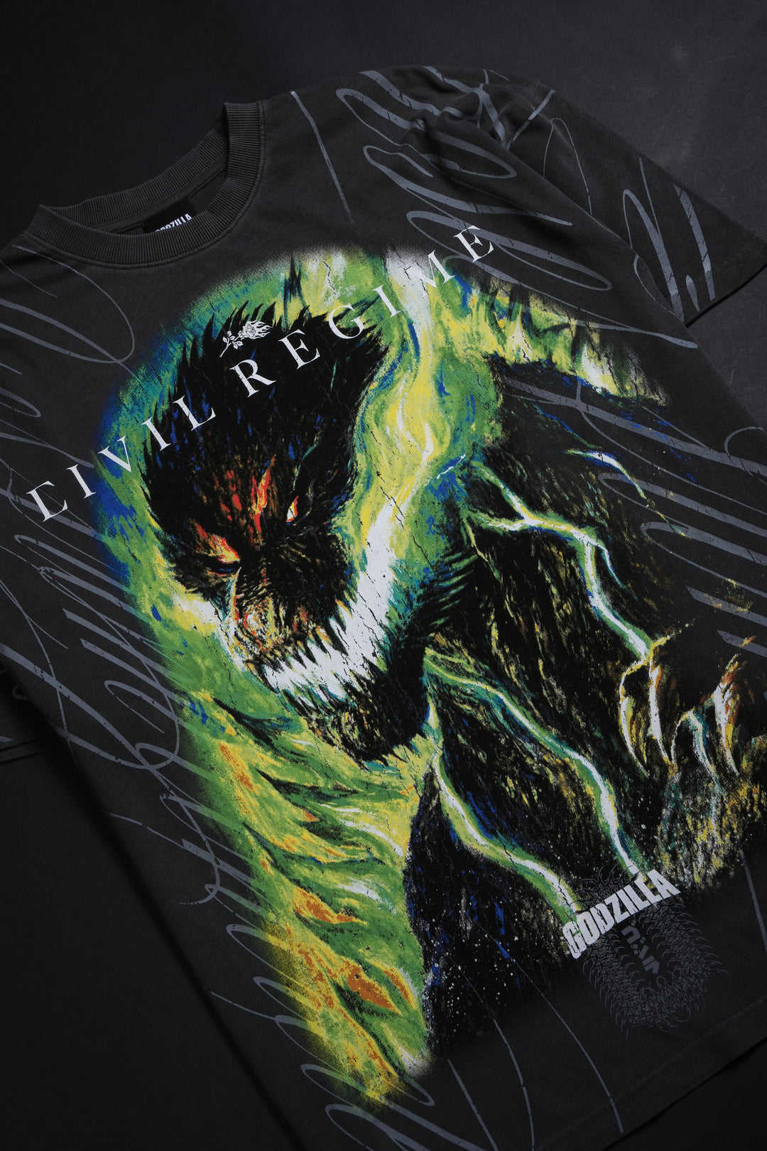 Lava Destruction American Classic Oversized Tee in Vintage Ashes