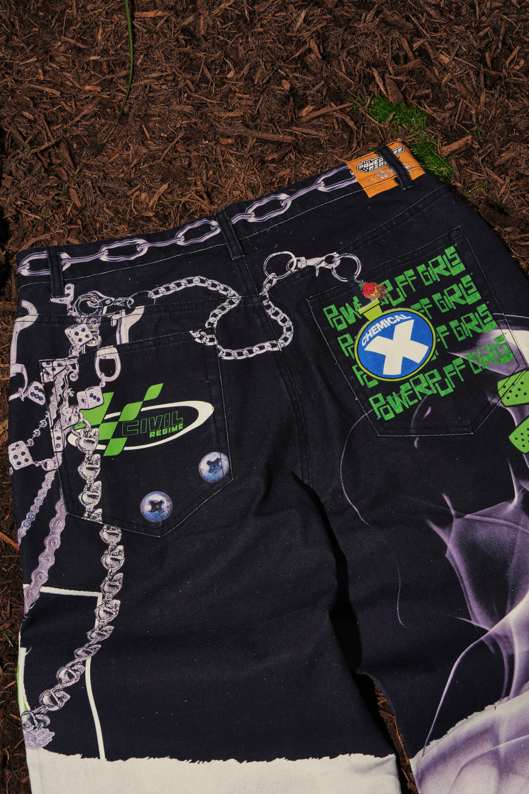 Throttle Sparks Raw Denim Jeans in Black Washed Denim