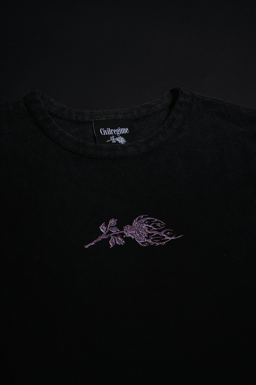 Pink Chrome Baby Tee in Vintage Black