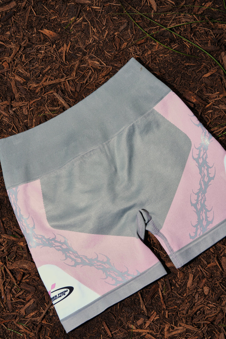 Distorted Candy Kelly Seamless Shorts in Heather Gray