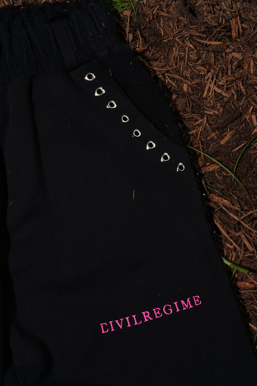 Spons'd Reverse French Terry Pants in Black