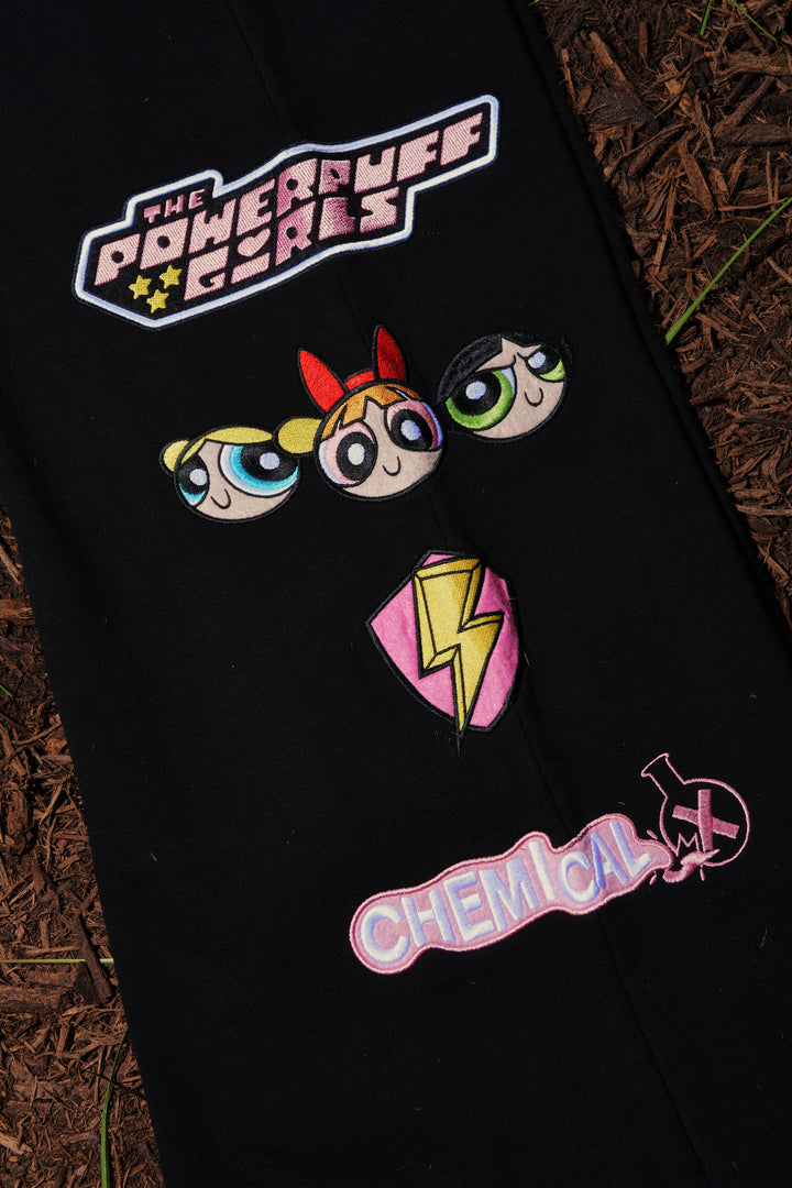 Spons'd Reverse French Terry Pants in Black