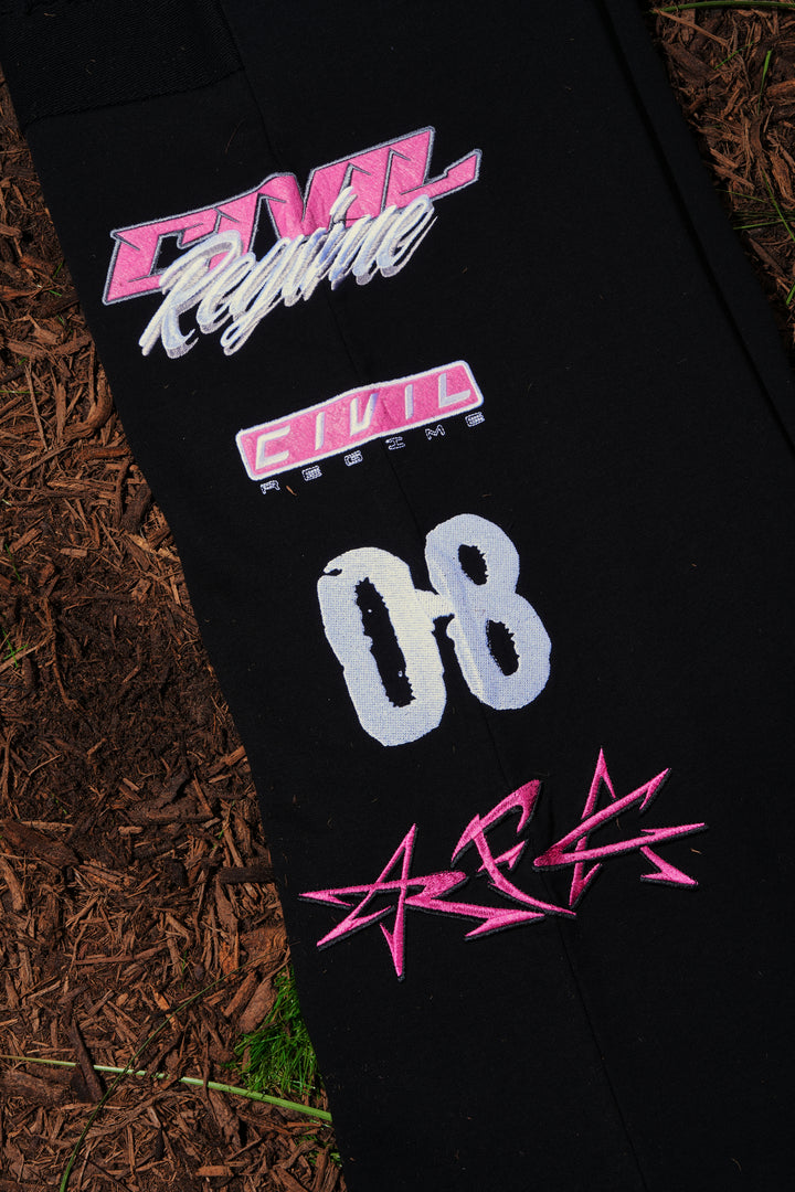 Spons'd Reverse French Terry Pants in Black