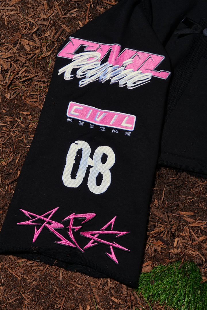 Spons'd Reverse French Terry Hoodie in Black