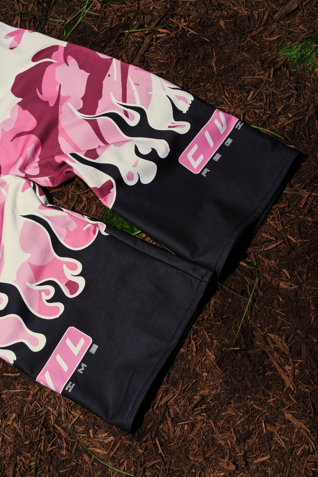 WMX Dept Civil Eternal Wide Leg Fleece Pants in Baby Pink Camo