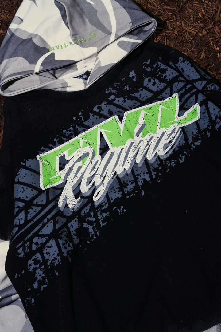 Civil Race Development Lex Double Layer Hoodie in Vintage Black/Camo