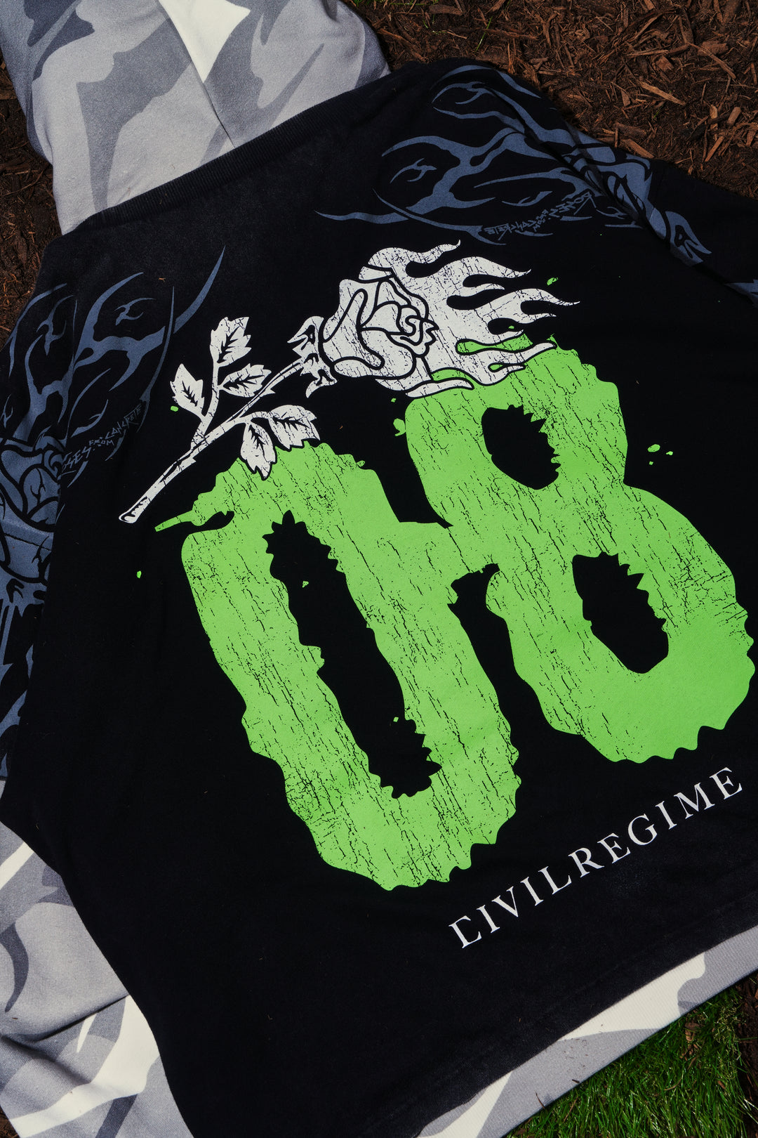 Civil Race Development Lex Double Layer Hoodie in Vintage Black/Camo