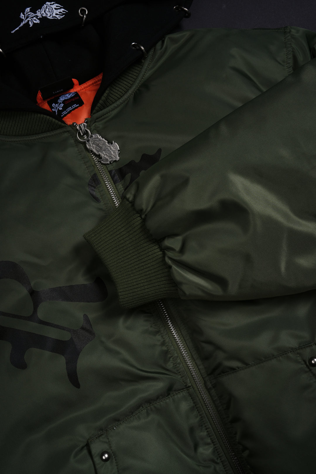 Haze Concrete Bomber Jacket in Bronze Green/Black