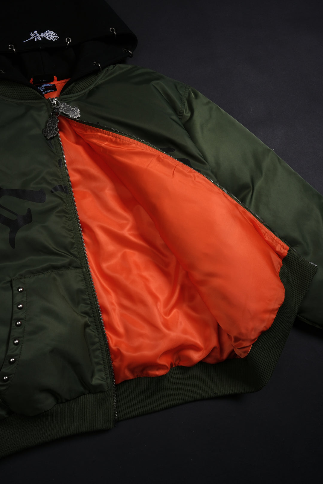 Haze Concrete Bomber Jacket in Bronze Green/Black