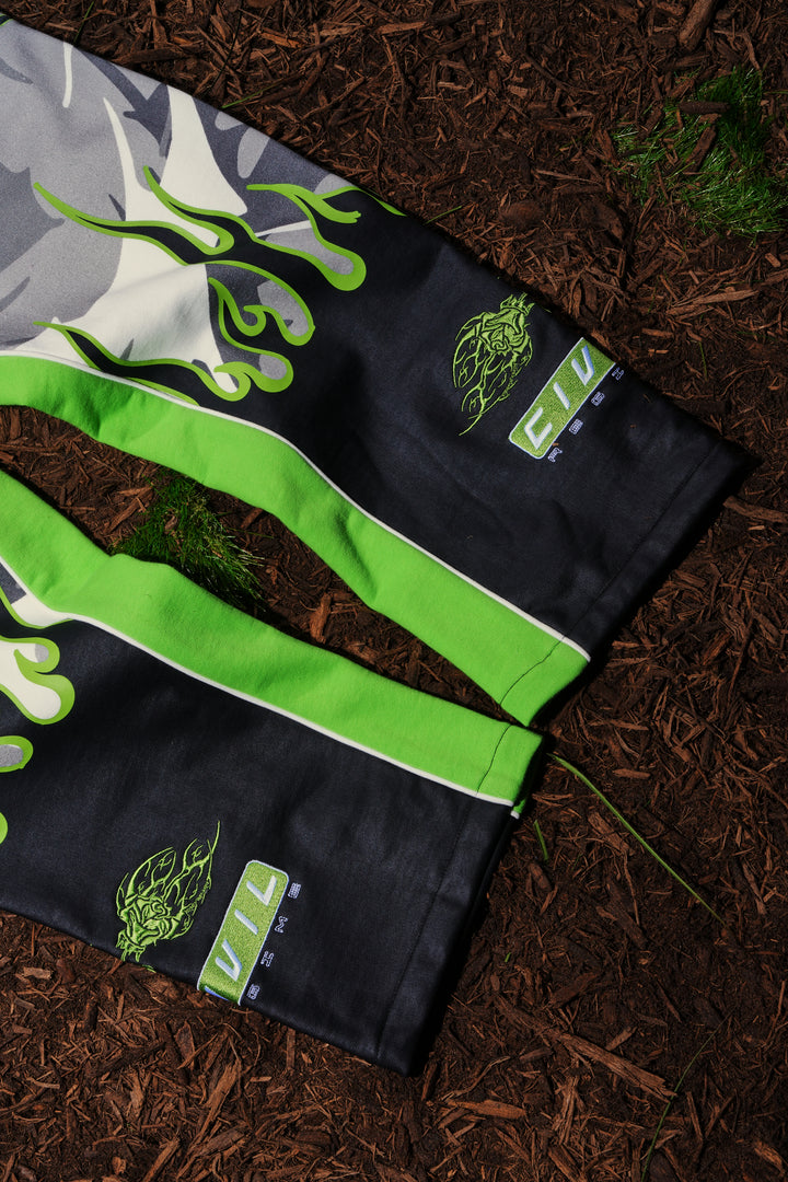 Extreme Regime Eternal Wide Leg Fleece Pants in Gray Camo