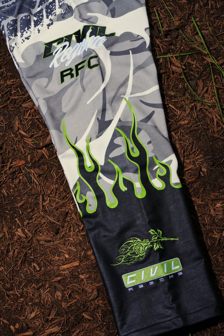 Extreme Regime Eternal Wide Leg Fleece Pants in Gray Camo