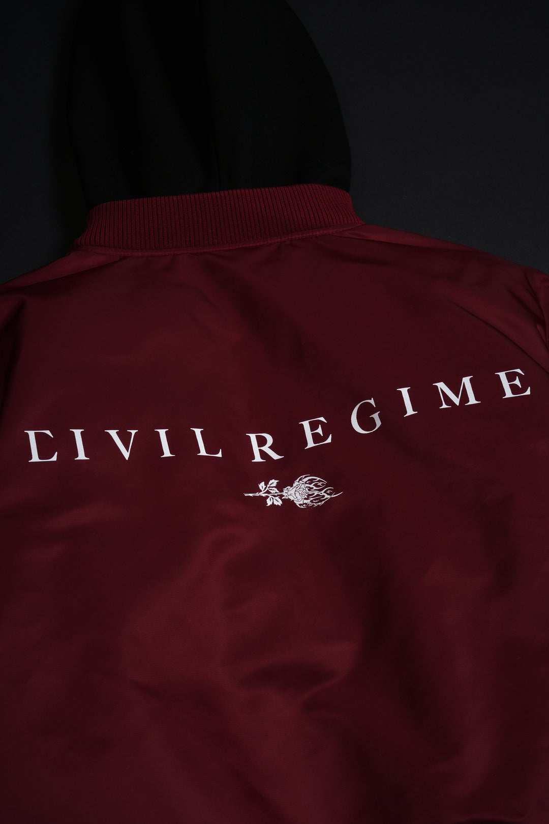 Haze Concrete Bomber Jacket in Ox Blood/Black