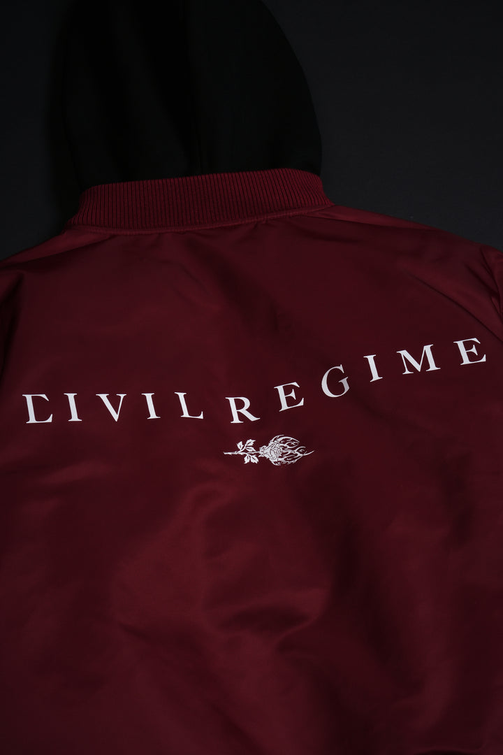 Haze Concrete Bomber Jacket in Ox Blood/Black